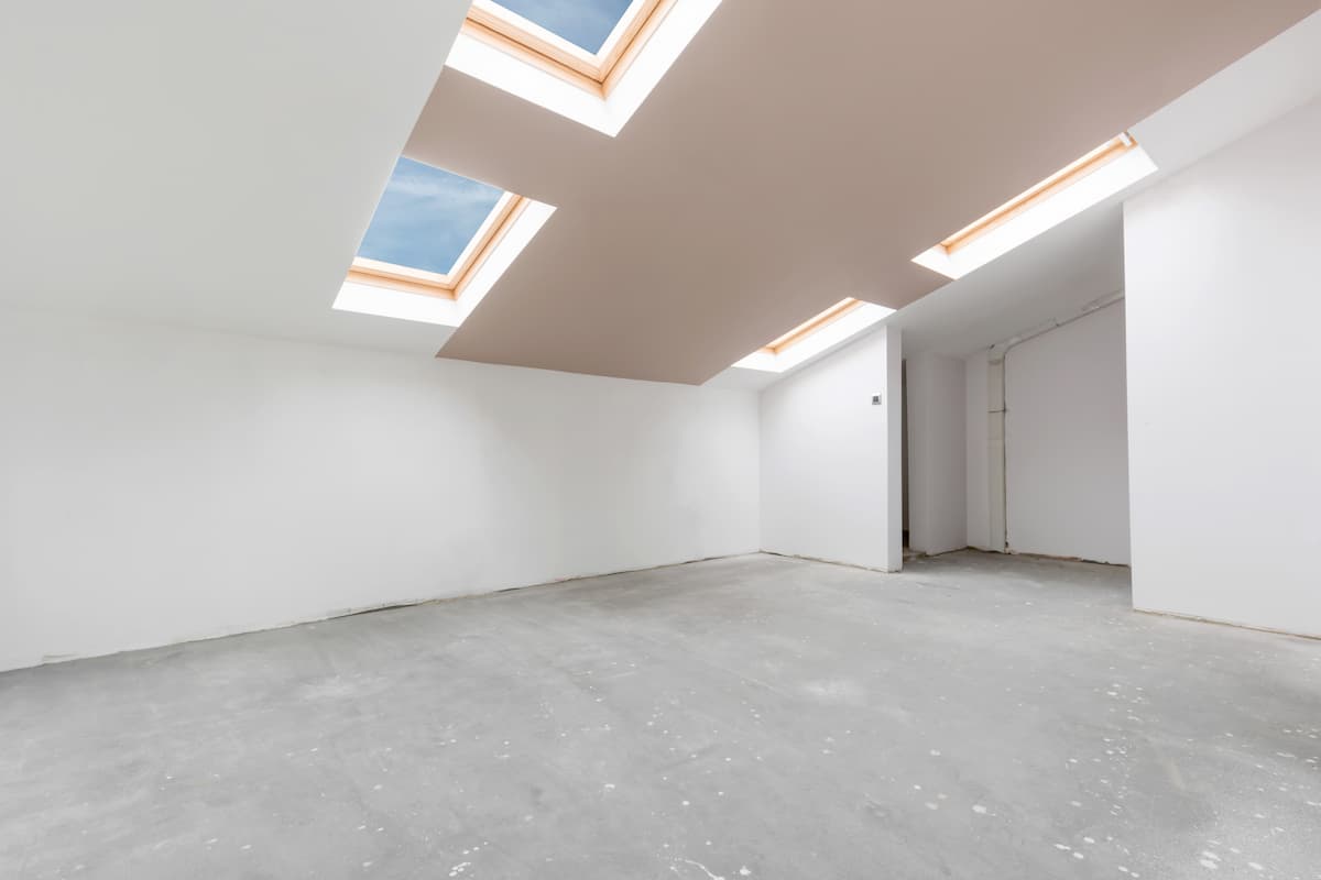 A newly renovated apartment with skylights