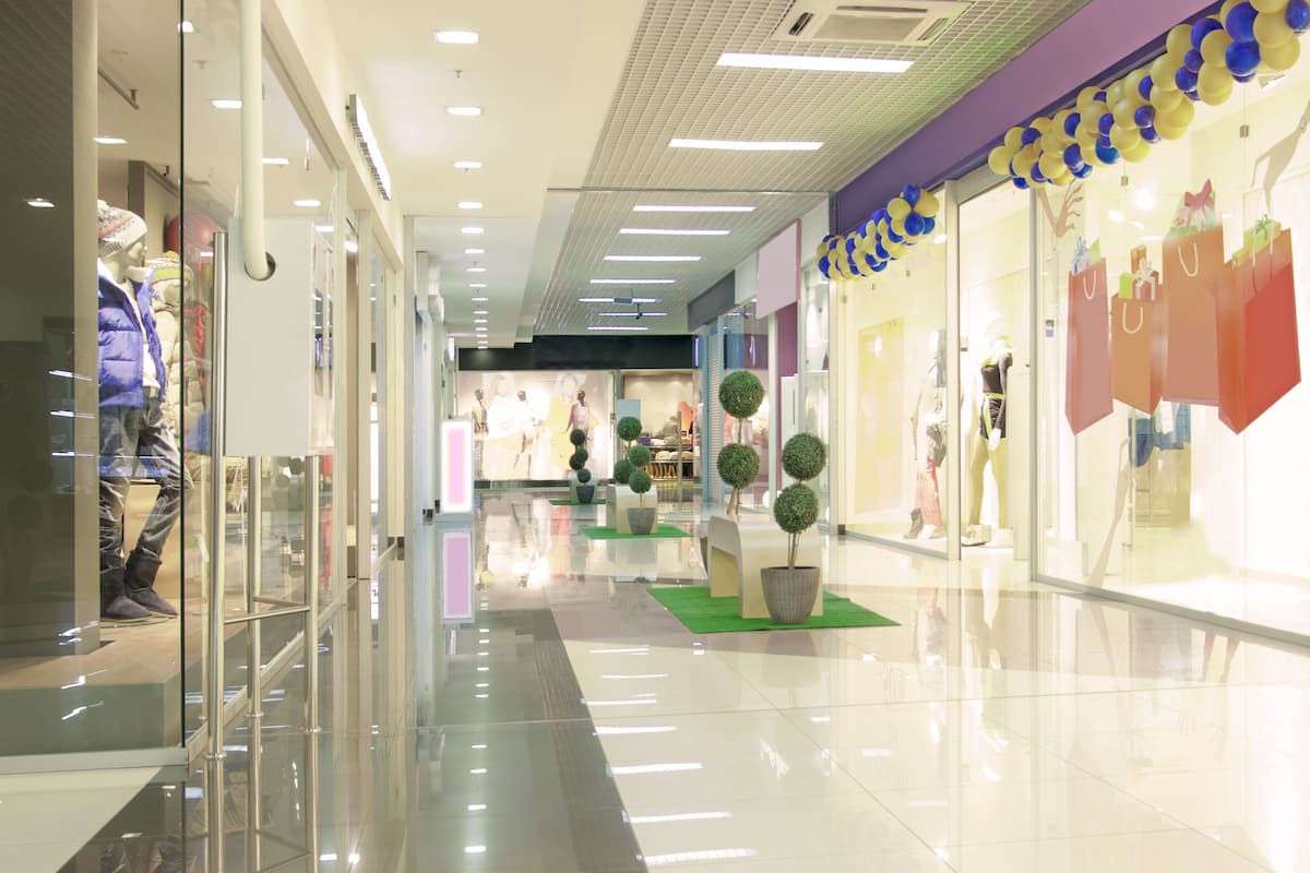 a newly renovated shopping mall